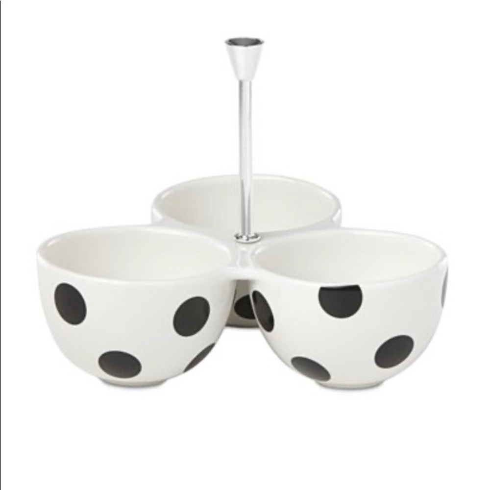 NIB Kate Spade Deco Dot 3 part divided server